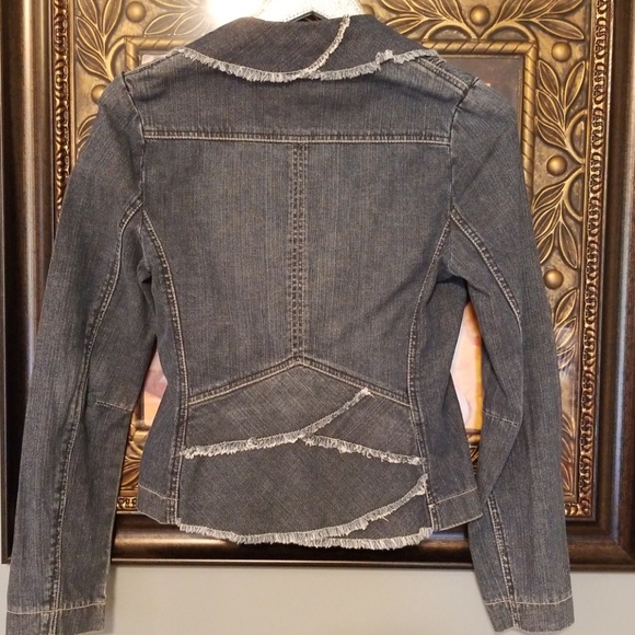 Blue Asphalt Jackets & Blazers - Blue Asphalt back fringe jean jacket t126:7:918